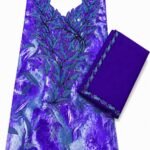 Violetta – Botanical Embroidered Mukhawar (Fabric Only)