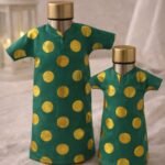 Bottle Kandoura — Green with Gold Dots