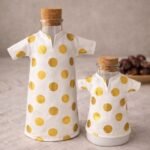 Bottle Kandoura — White with Gold Dots
